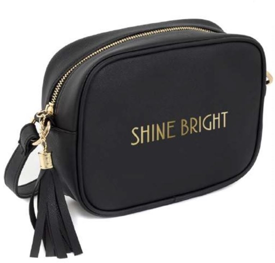 Picture of £7.99 SHINE BRIGHT SHOULD. BAG  BLK