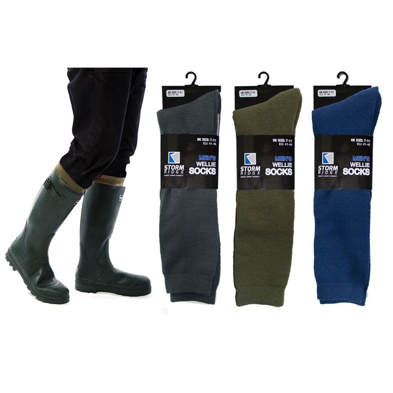 £1.99 MEN'S WELLY SOCKS (12) Greenheys Sundries