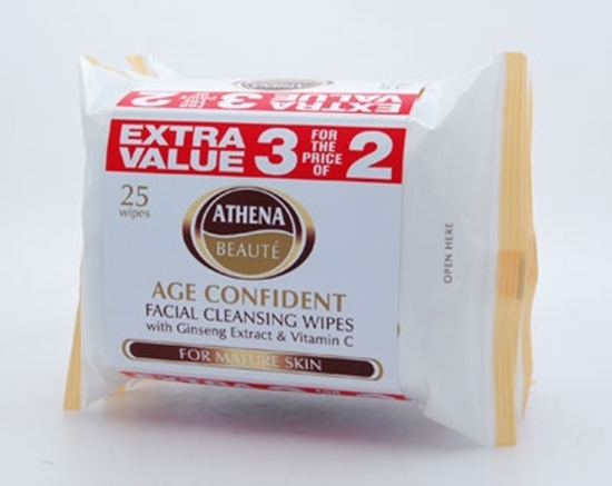 Picture of £1.19 ATHENA TRIPLE FACE WIPES BROWN