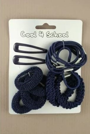 Picture of £1.00 SCHOOL COL HAIR SET NAVY (6) 4495