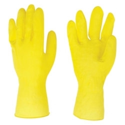 Picture of £1.00 FLOCK/L RUBBER GLOVES SMALL