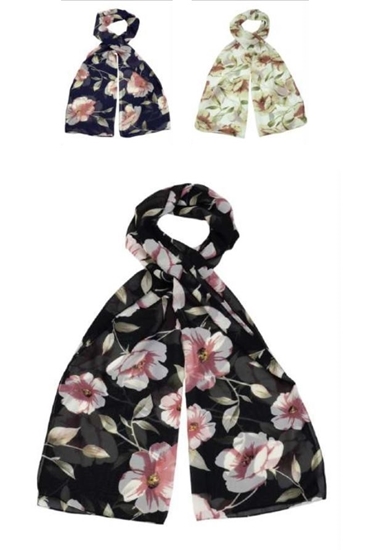 Picture of £3.99 FLORAL SCARF 3 ASST (12) 91876