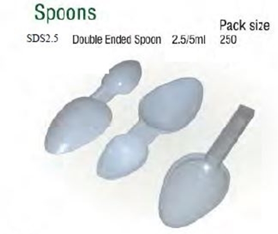 Picture of 2.5/5ml DOUBLE ENDED SPOONS (250)