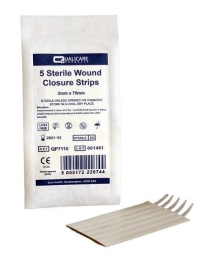 Picture of £0.49 QUALICARE 5 WOUND STRIPS 3mm x75mm