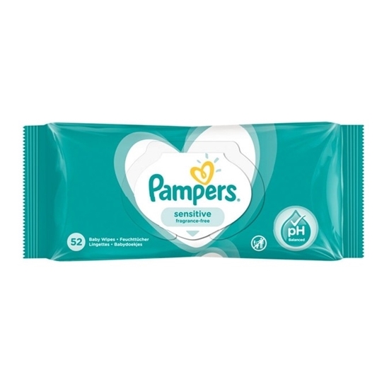 Picture of £1.00 PAMPERS BABY WIPES SENS. 52s