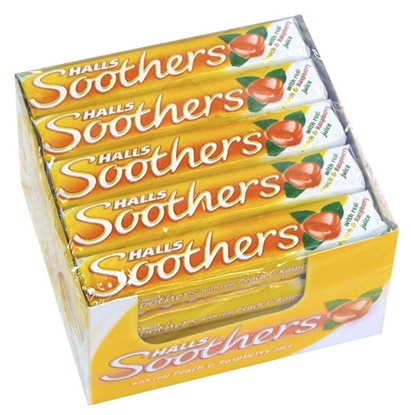 Picture of £0.75 HALLS SOOTHERS PEACH & RASP 45g(20