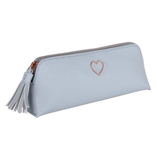Picture of £8.99 MAKE UP BAG HEART BLUE