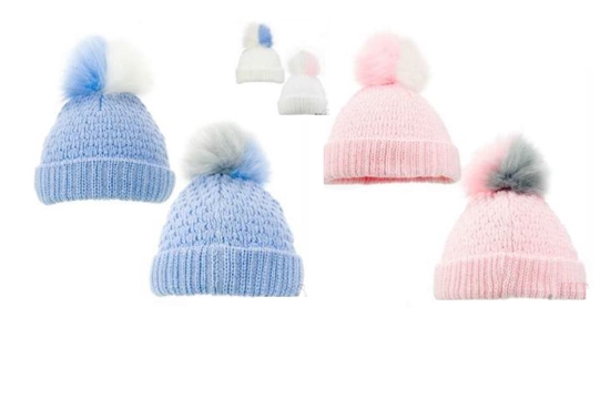 Picture of £3.99 BABY POM POM HATS ASST 0-12M (12)