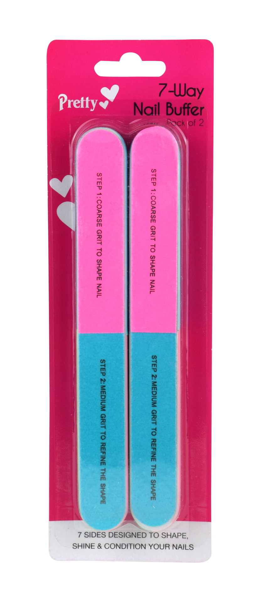 £1.00 NAIL BUFFERS 7 WAY X 2 Greenheys Sundries