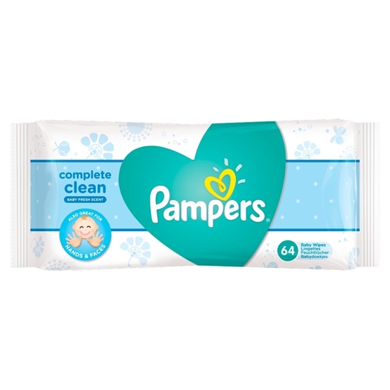 Picture of £1.00 PAMPERS BABY WIPES 64's CLEAN (12)