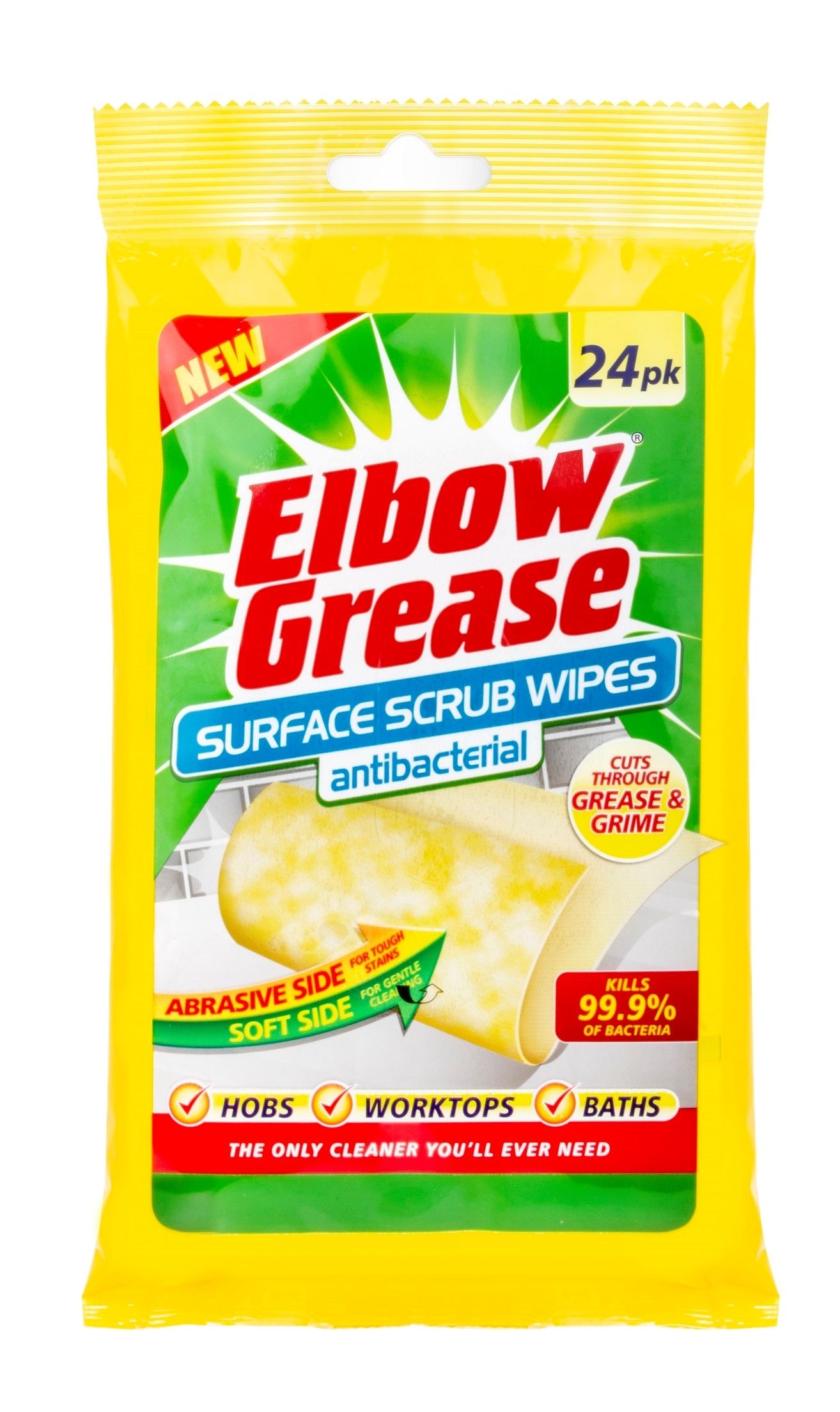£1.00 ELBOW GREASE ANTIBAC WIPES (12) Greenheys Sundries