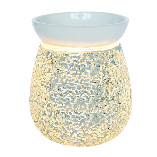 Picture of £12.99 MOSAIC ELECTRIC WAX MELTER SILVER