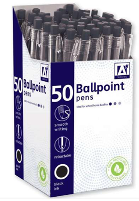 Picture of £0.10 BALL POINT PENS BLACK (50)