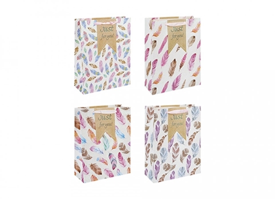 Picture of £0.79 GIFT BAG FEATHERS DESIGN SMALL(12)