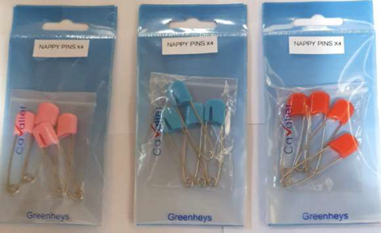 Picture of £1.00 NAPPY PINS CAVALIER 4's
