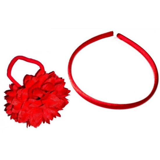 Picture of £1.00 ALICE BAND & FLOWER SET RED