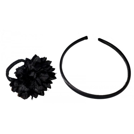 Picture of £1.00 ALICE BAND & FLOWER SET BLACK