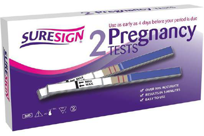 Picture of £1.00 SURESIGN DUO PREGNANCY STRIPS