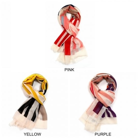 Picture of £3.99 STRIPED SCARVES 3 ASST