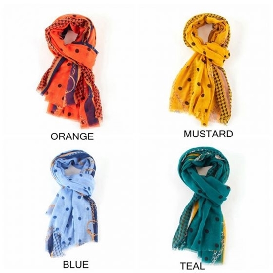 Picture of £8.99 POLKA CHAINS SCARVES 3 ASST