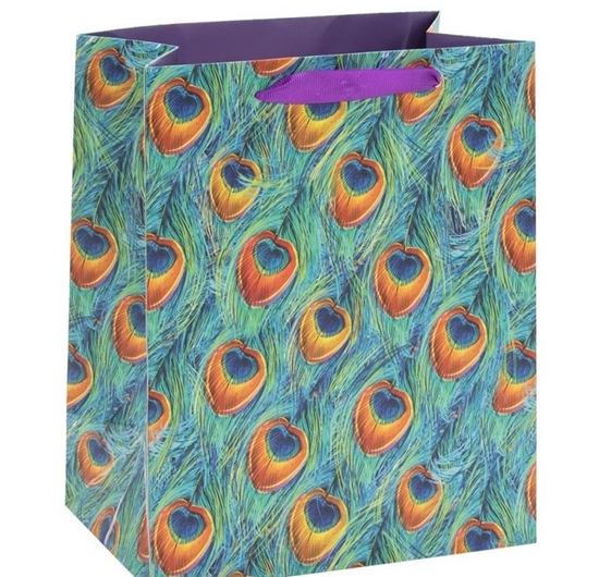 Picture of £0.99 PEACOCK FEATHERS GIFT BAGS MEDIUM