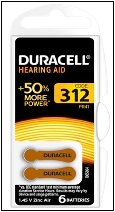 Picture of £4.99 DURACELL HEARING AID BATTERIES 312