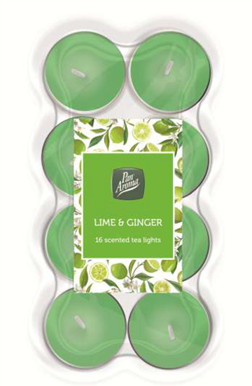 Picture of £1.49 TEA LIGHT 16 PACK LIME & GINGER