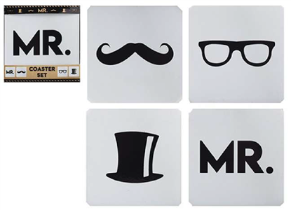 Picture of £1.99 MR LOGO PRINTED 4 PACK COASTERS