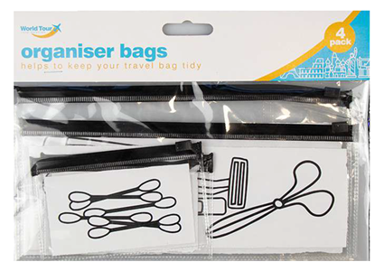 Picture of £1.49 TRAVEL ORGANISER BAGS 4 PACK