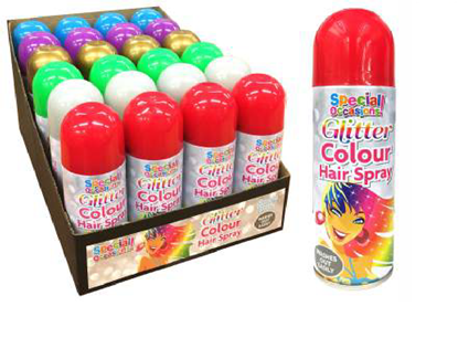 Picture of £1.50 AST GLITTER HAIRSPRAYS DISPLAY(24)