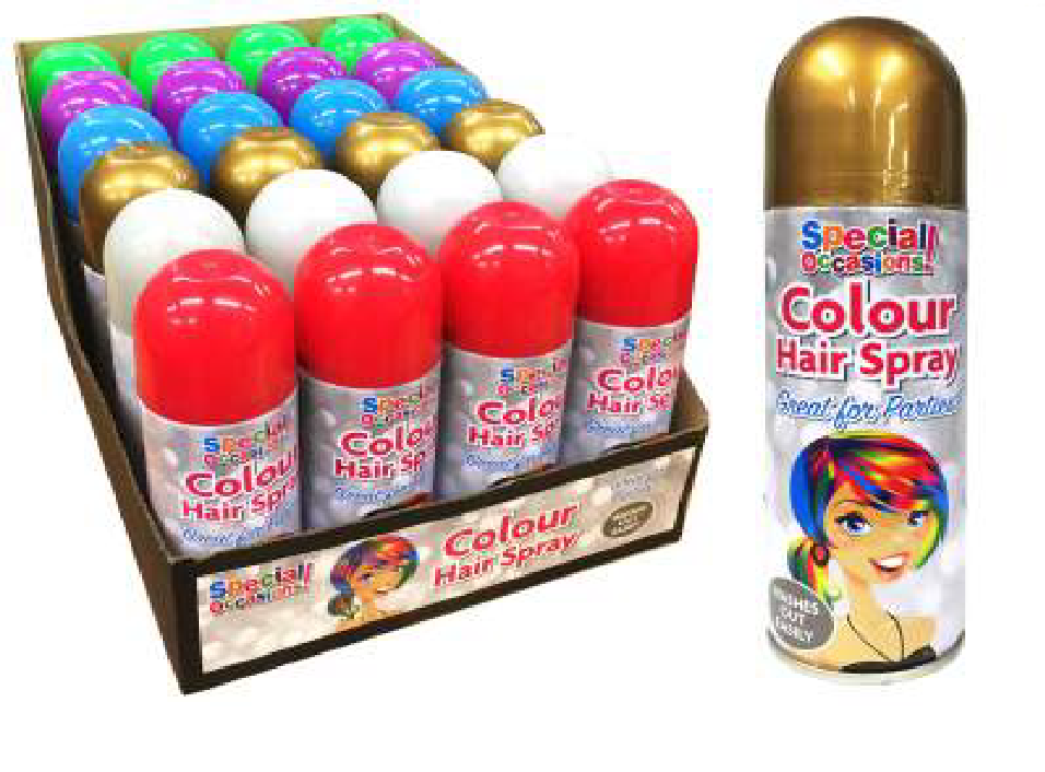 £1.50 COLOUR HAIRSPRAY WHITE Greenheys Sundries