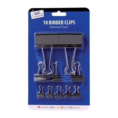 Picture of 10 ASSORTED BINDER CLIPS
