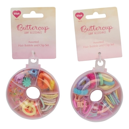 Picture of £1.29 BUTTERCUP HAIR BOBBLE & CLIP SET
