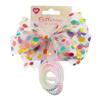 Picture of £1.29 BUTTERCUP BOW HAIR CLIP & BOBBLES