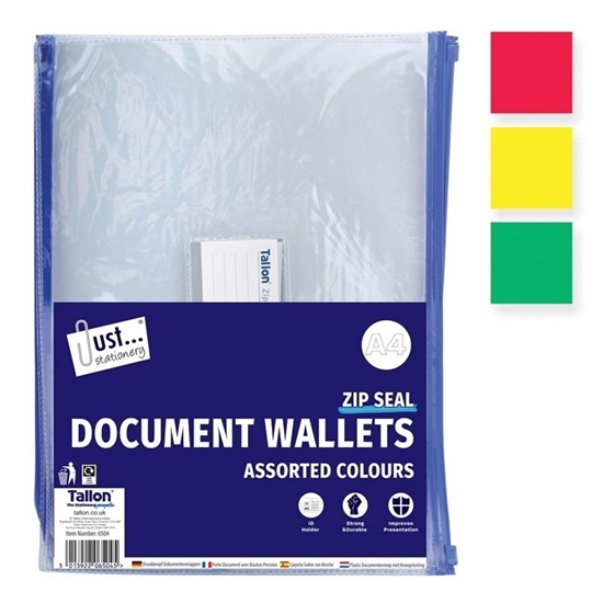 Picture of A4 DOCUMENT ZIP WALLETS X 2