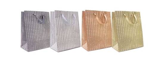Picture of £0.69 SMALL GLITTER GIFT BAGS 4 ASST