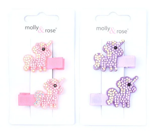 Picture of £1.29 DIAMANTE UNICORN BEAK CLIPS x 2