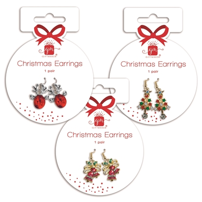 Picture of £1.49 FESTIVE DANGLE EARRINGS 3 ASSTD